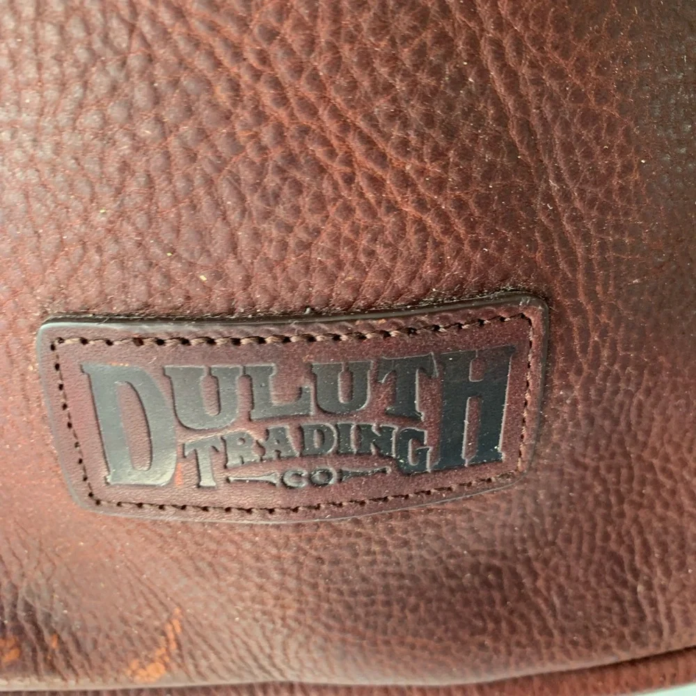 Vintage Duluth‎ Trading Lifetime Brown Leather Travel Messenger Crossbody Bag